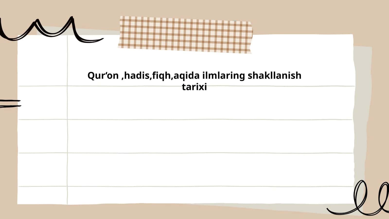 Qur‘on,hadis,fiqh,aqida ilmlaring shakllanish tarixi 1