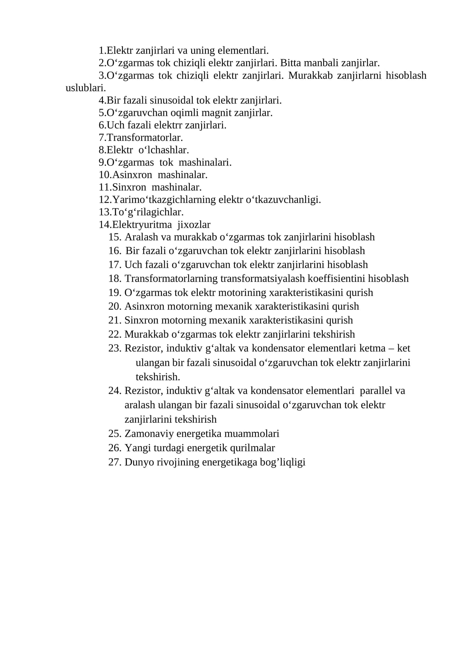 Elektr zanjirlari va uning elementlari 1