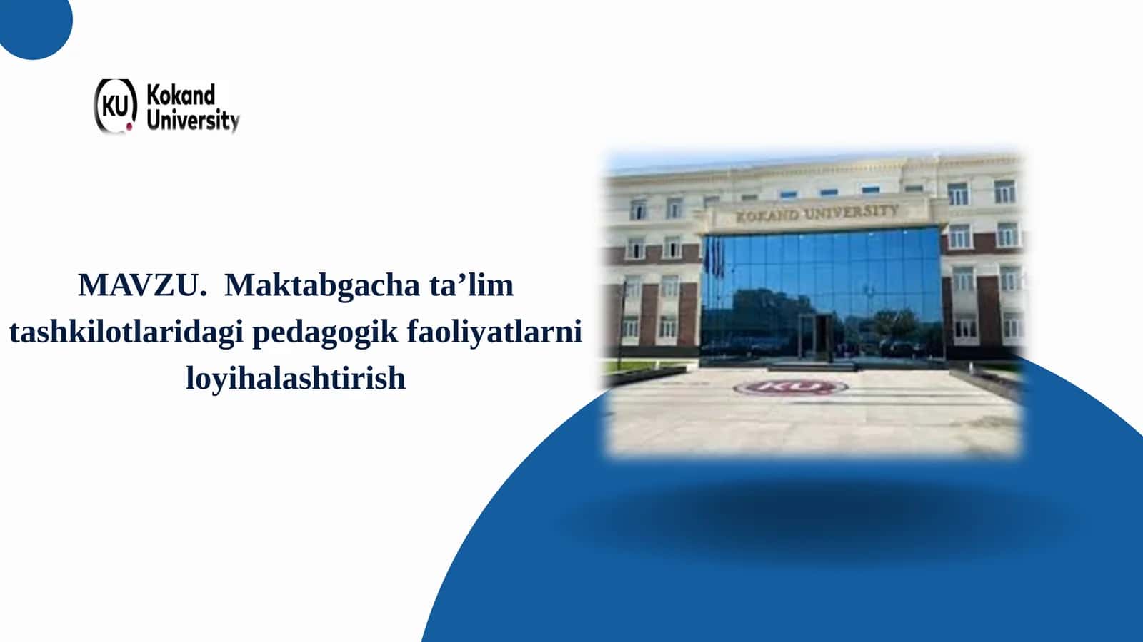 Pedagogik faoliyatlar loyihalash 1