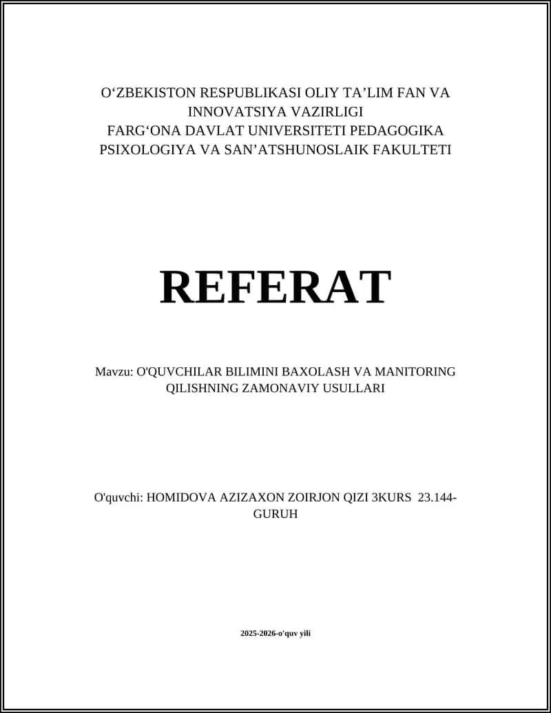 Formativ baholash usullari va strategiyalari 1