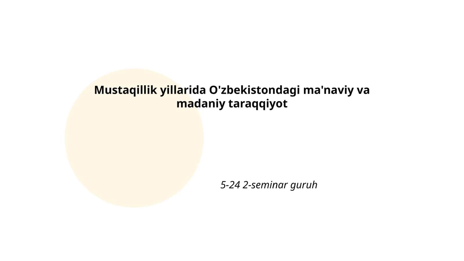 Mustaqillik yillarida O'zbekistonda ma'naviy tiklanish 1