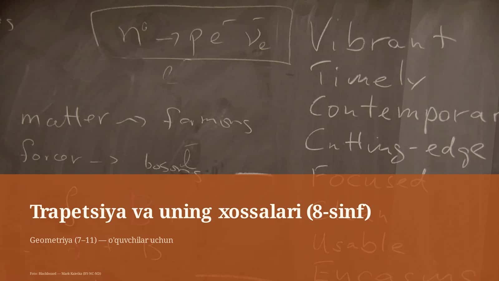Trapetsiya va uning xossalari (8-sinf) 1