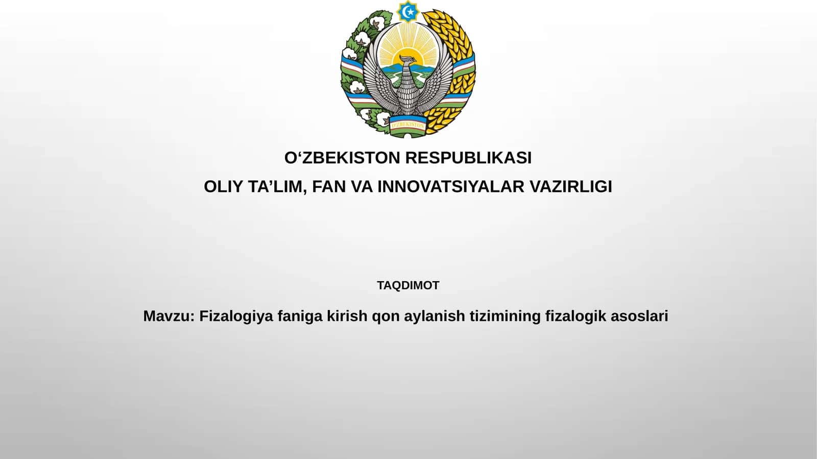 Qon aylanish tizimining fizalogikasoslari 1