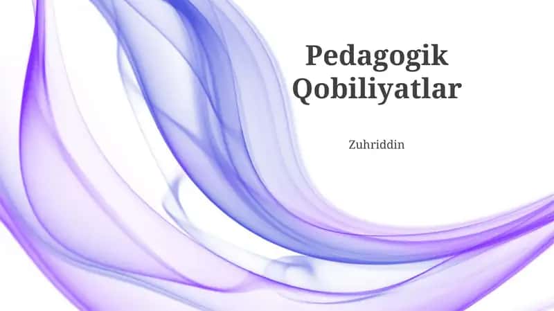Pedagogik Qobiliyatlar 1