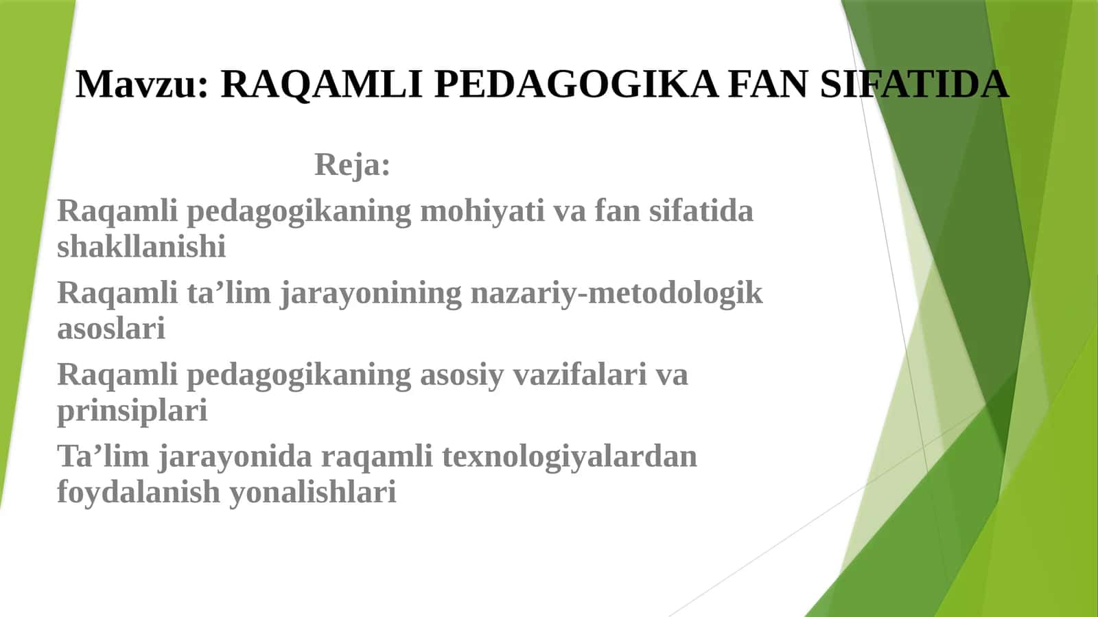RAQAMLI PEDAGOGIKA FAN SIFATIDA 1
