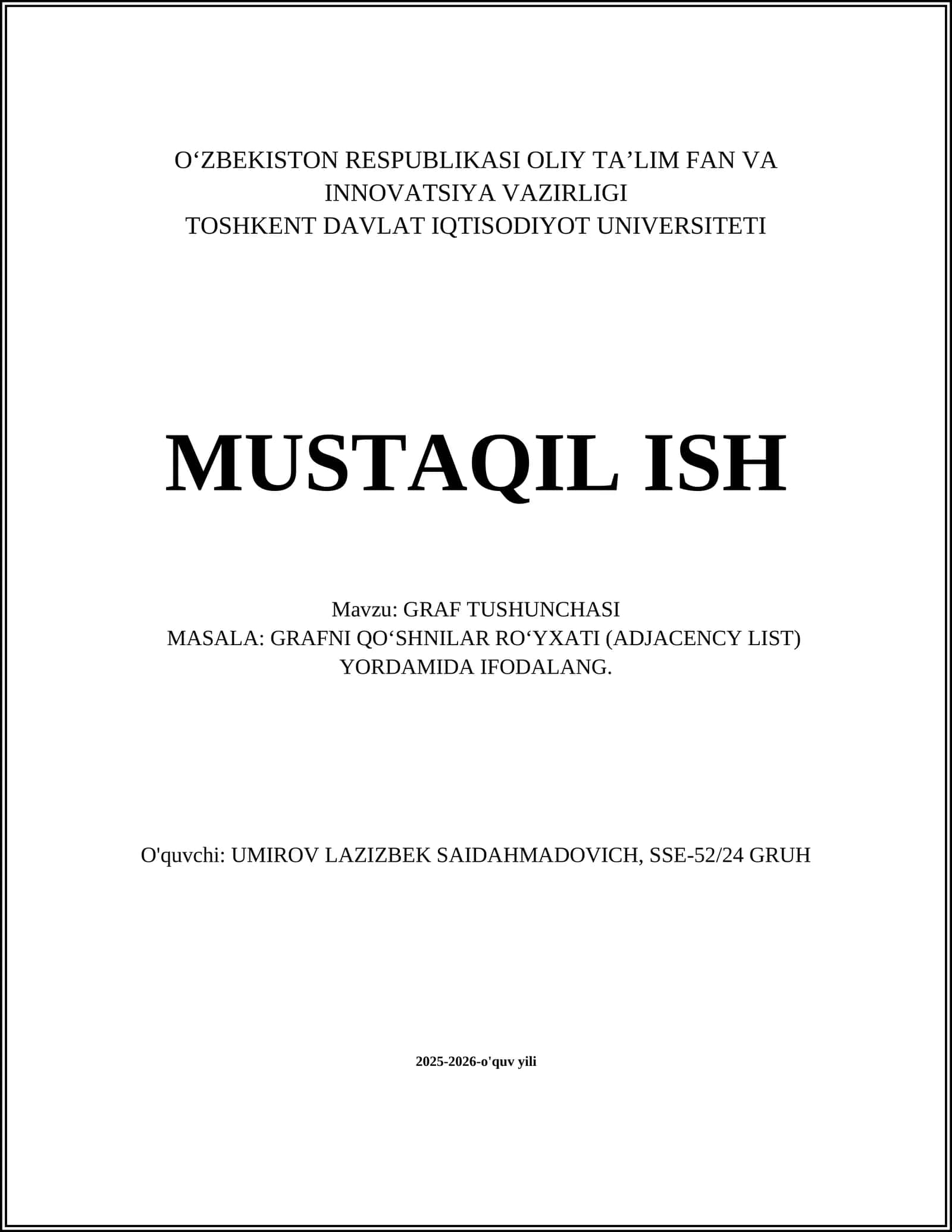 GRAF TUSHUNCHASI 1