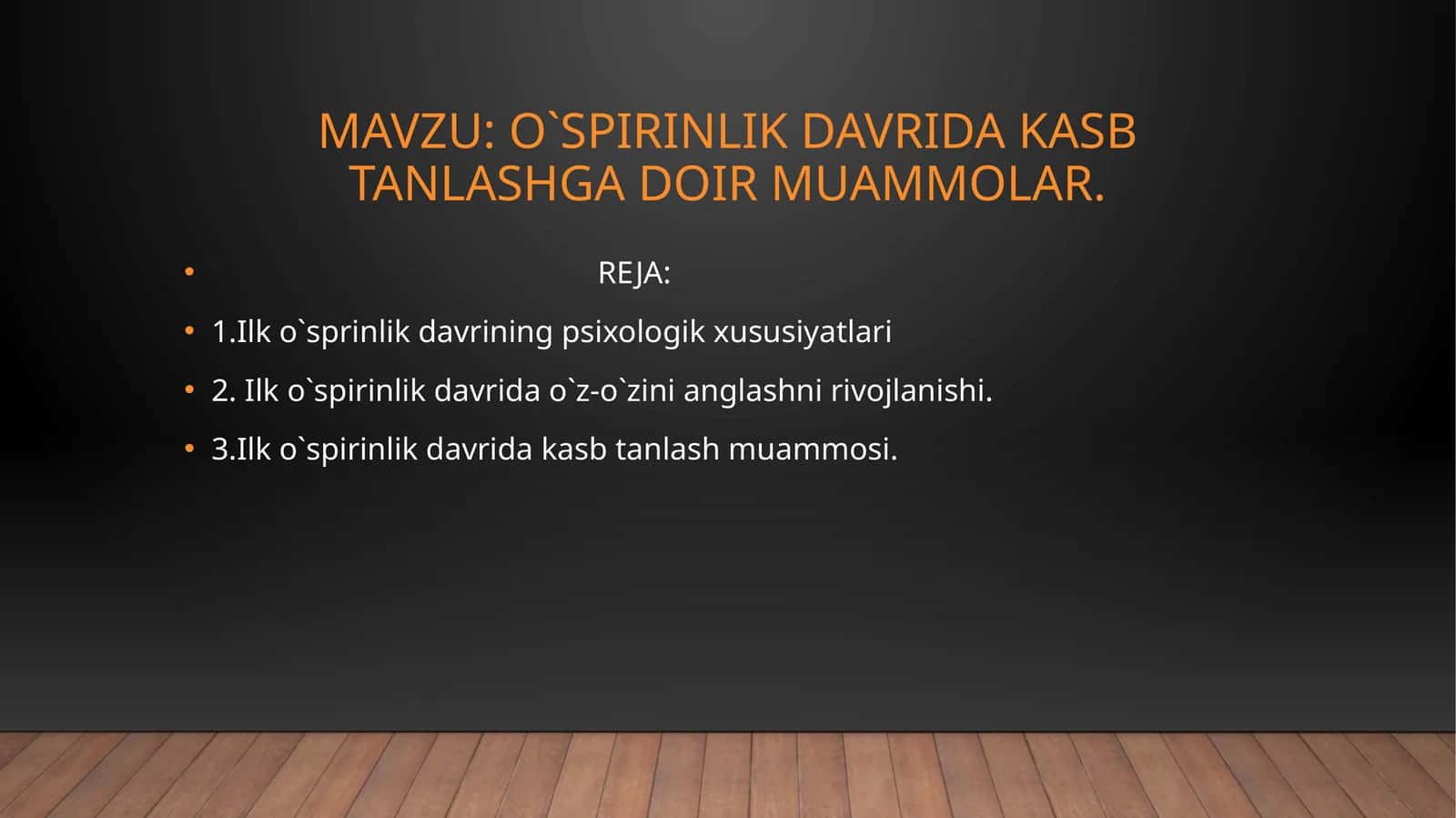 O`spirinlik davrida kasb tanlashga doir muammolar 1