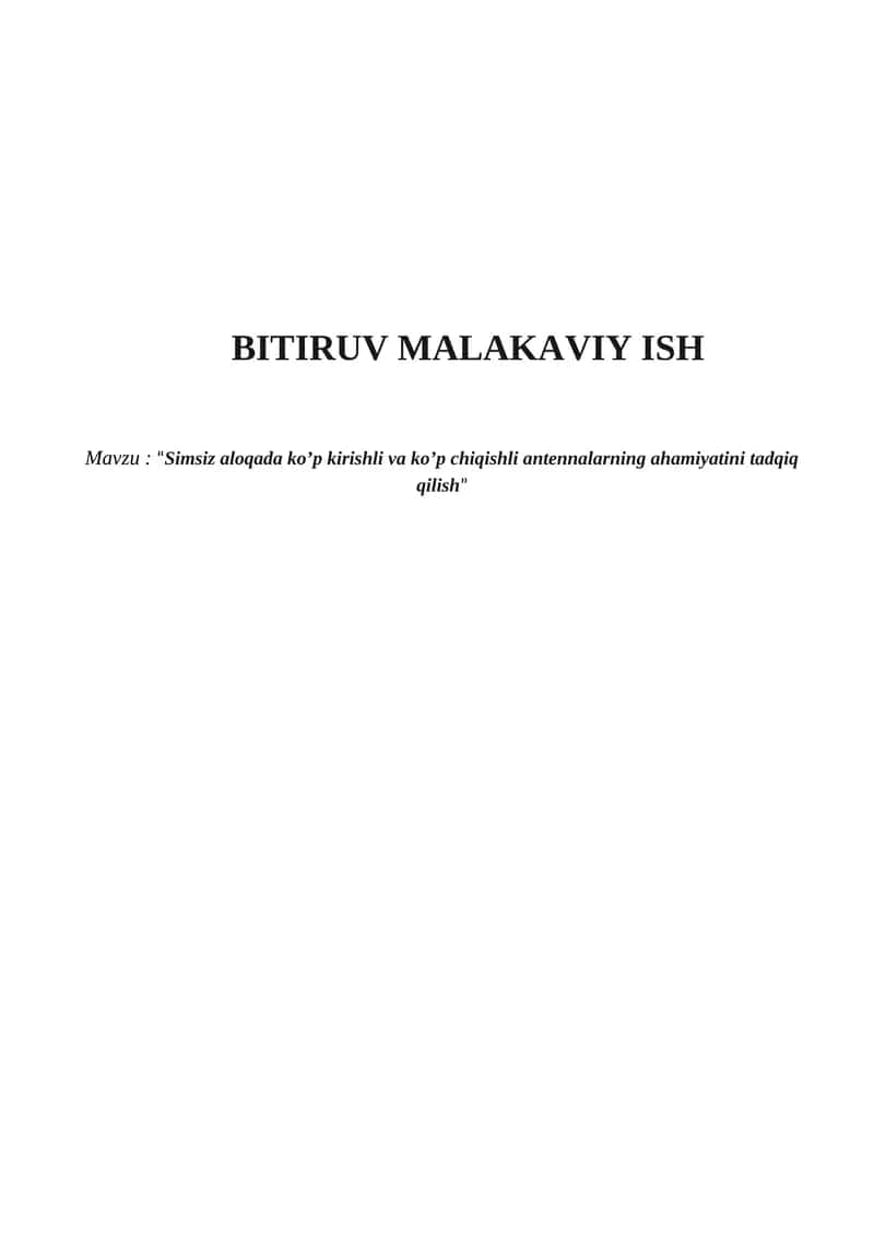 BITIRUV MALAKAVIY ISH 1