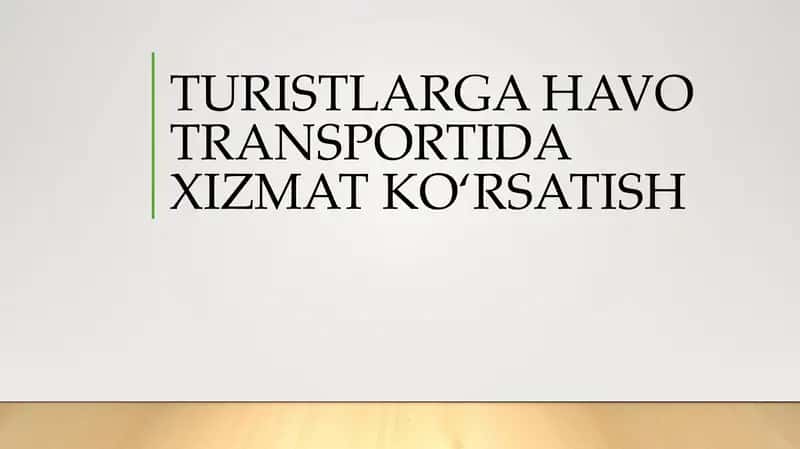 TURISTLARGA HAVO TRANSPORTIDA XIZMAT KO‘RSATISH 1
