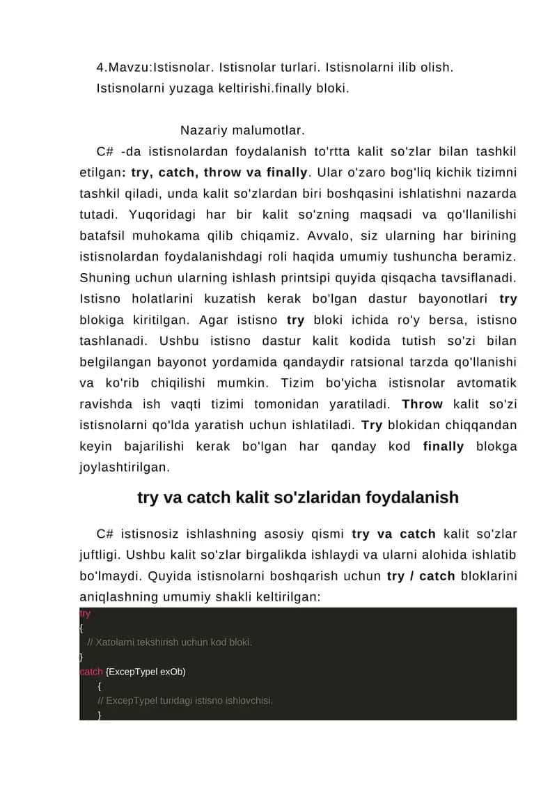 Istisnolar 1