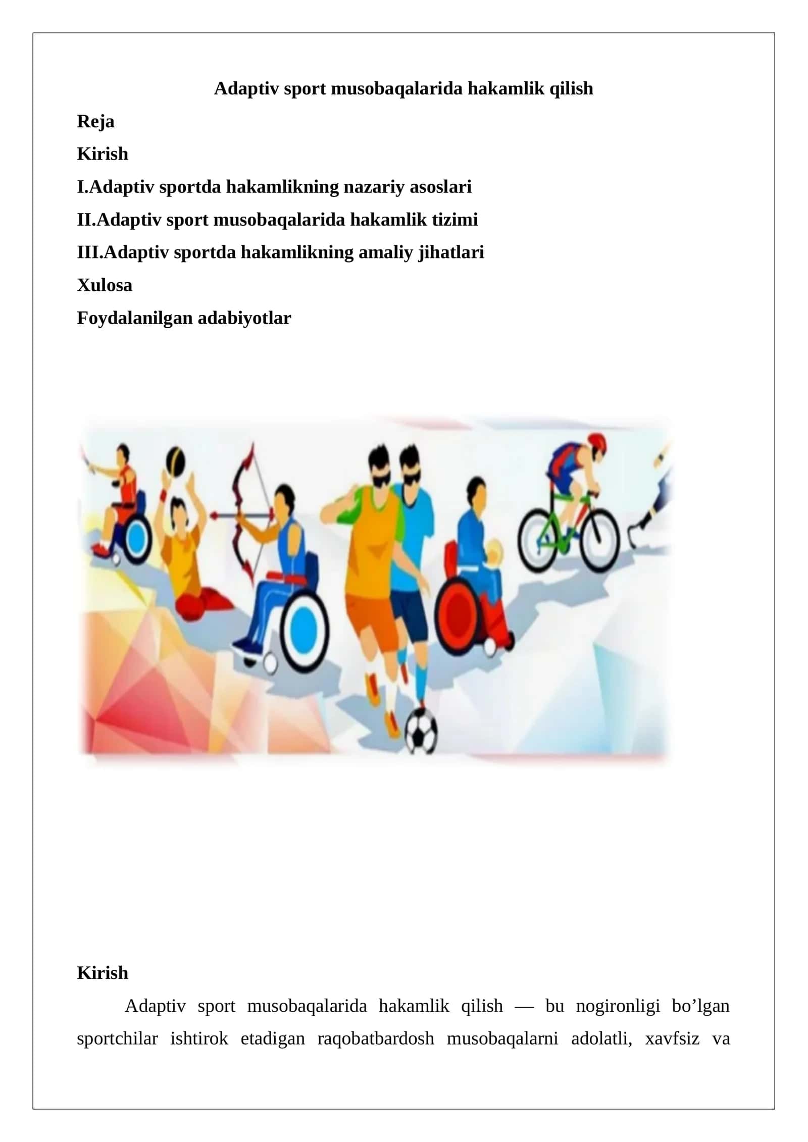 Adaptiv sport musobaqalarida hakamlik qilish 1