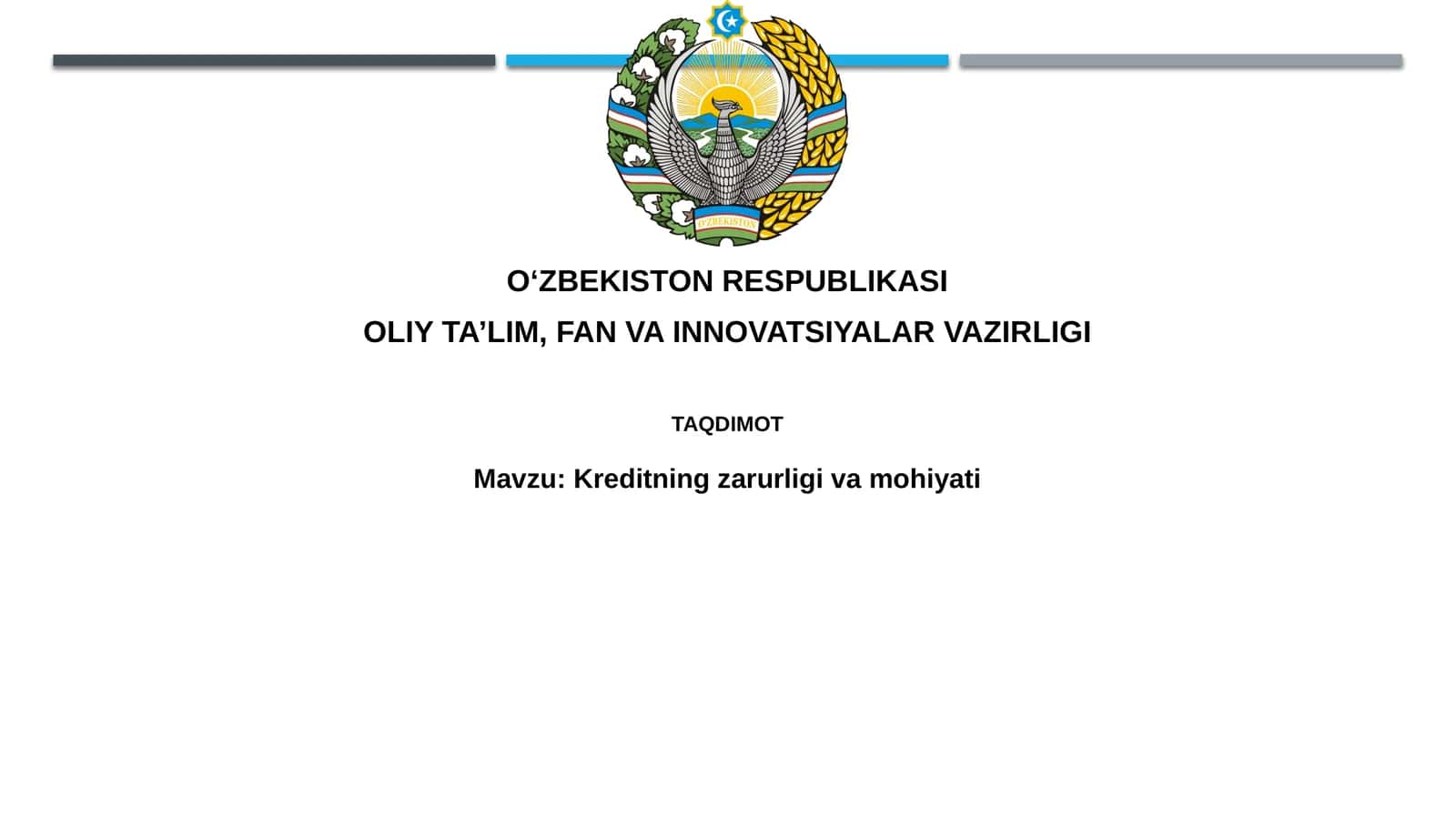 Kreditning zarurlligi va mohiyati 1