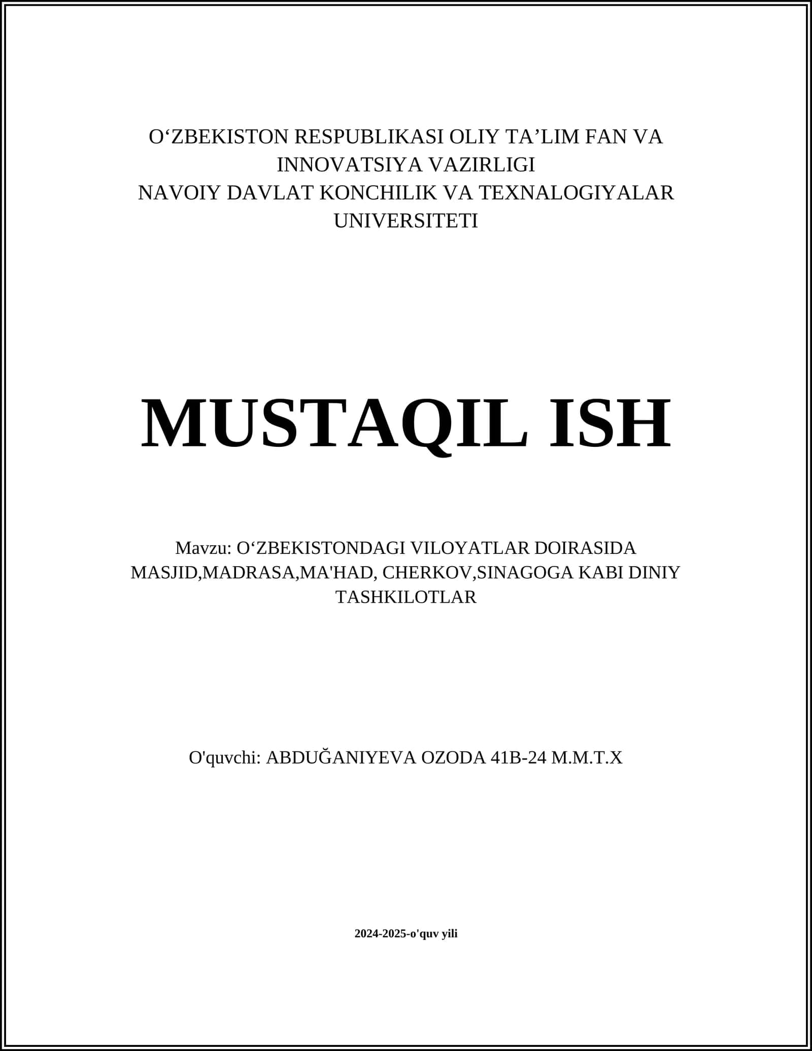 Toshkent shahridagi masjidlar tarixi 1