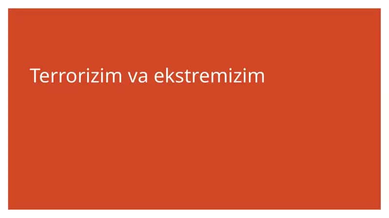 Terrorizim va ekstremizim 1