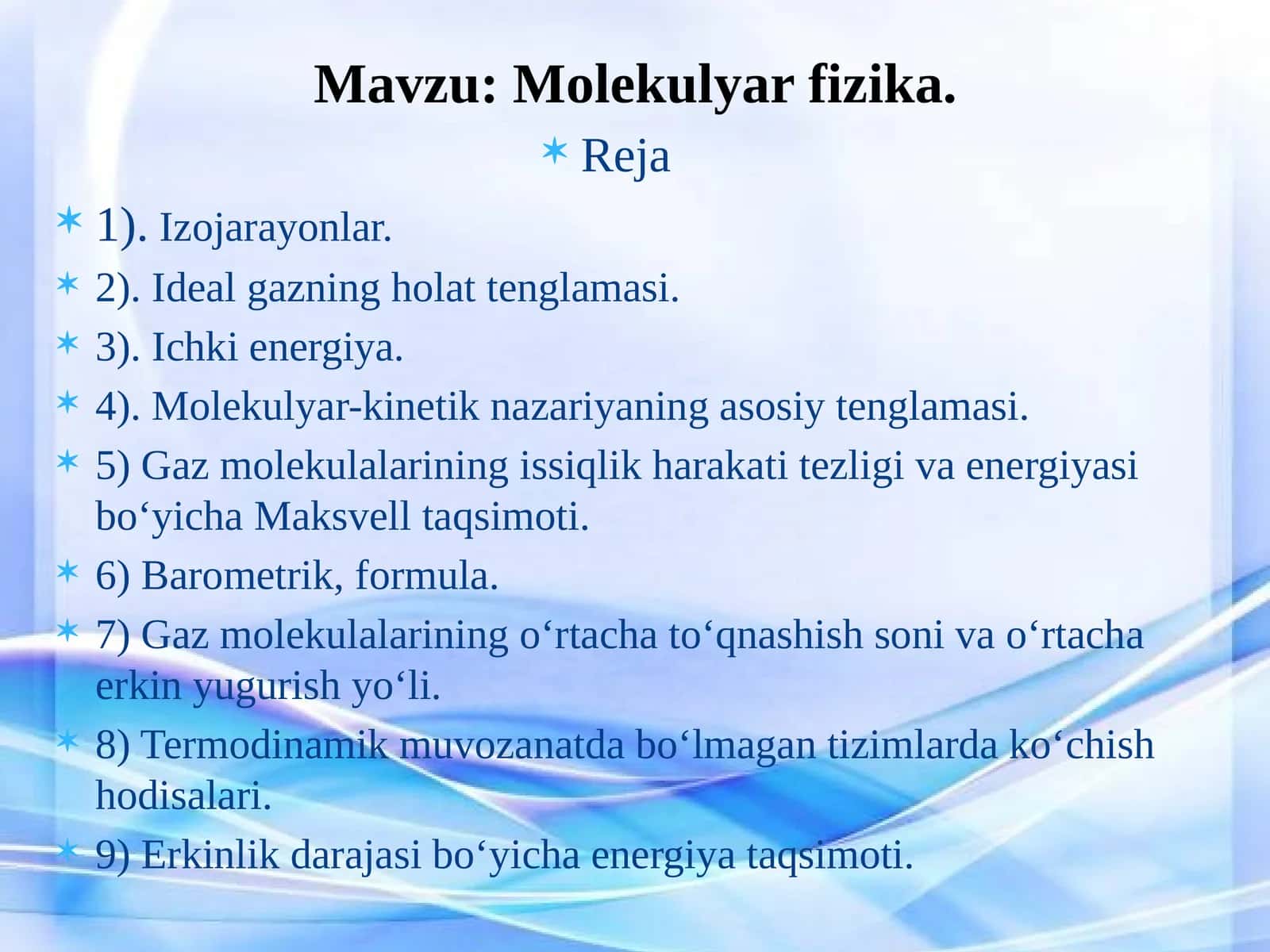 Molekulyar fizika 1