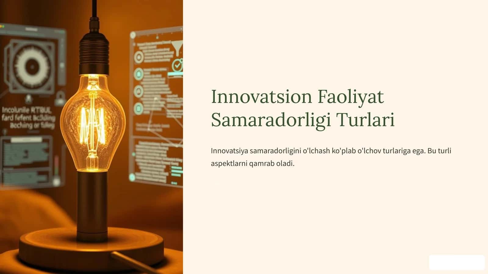 Innovatsion Faoliyat Samaradorligi Turlari 1