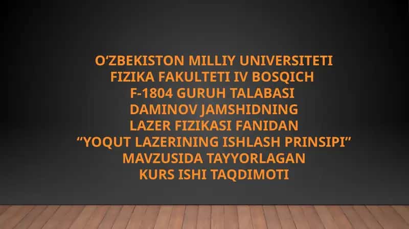 Yoqutlazerining ishlash prinsi 1