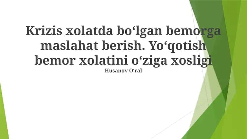 Bemor psixologiyasi 1