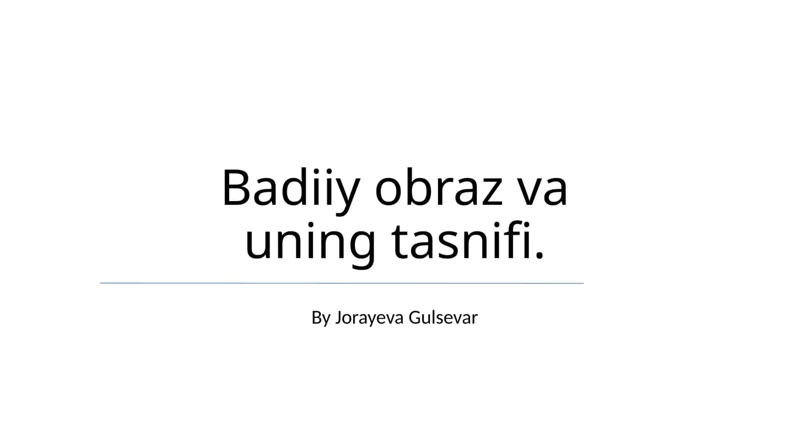 Badiiy obraz va uning tasnifi 1