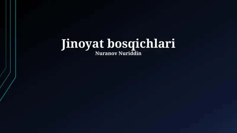 Jinoyat bosqichlari 1