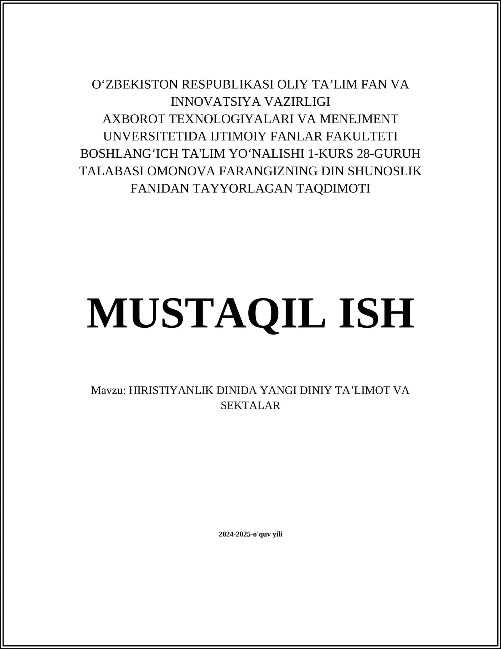 Protestantizm va uning oqimlari 1