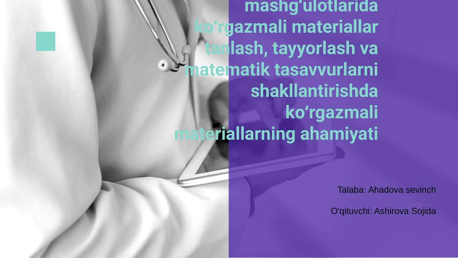 Matematik mashgʻulotlarida koʻrgazmali materiallar 1