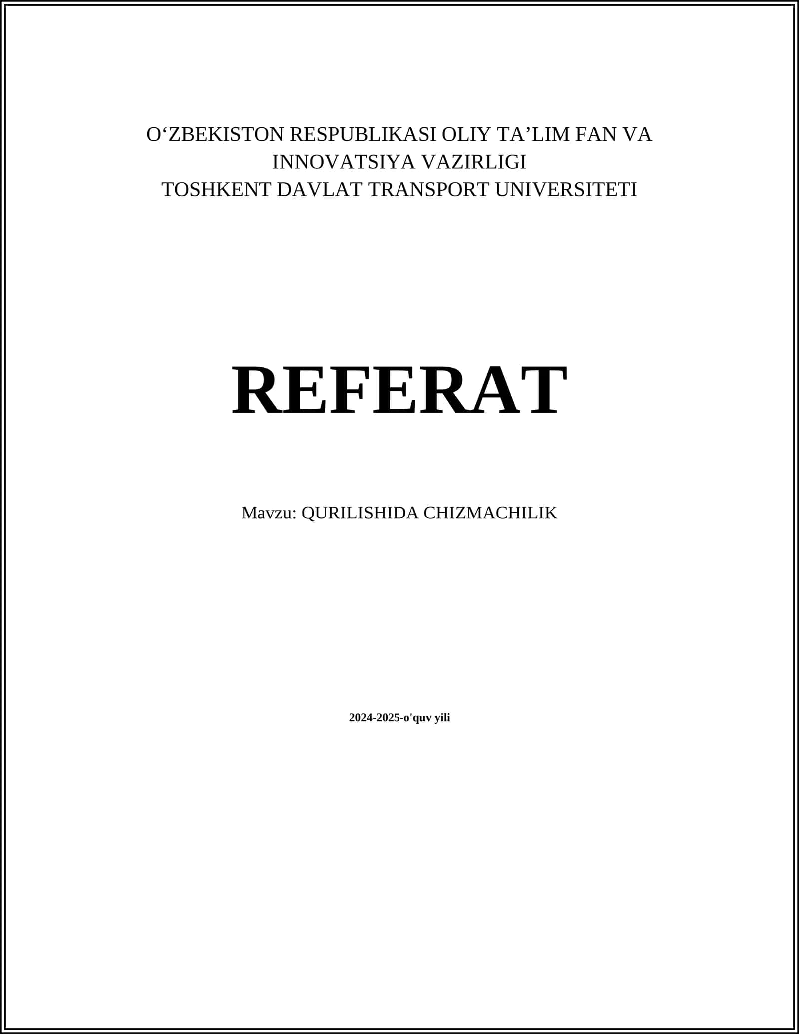 QURILISHIDA CHIZMACHILIK 1