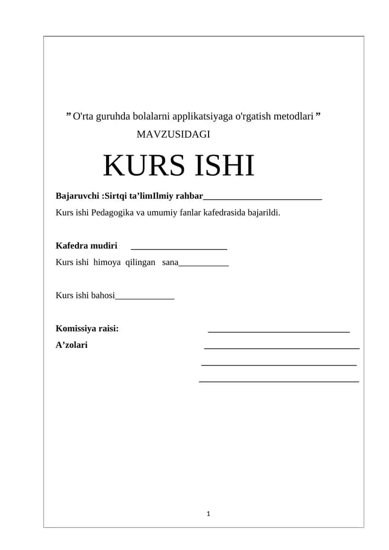 O'rta guruhda bolalarni applikatsiyaga o'rgatish metodlari 1