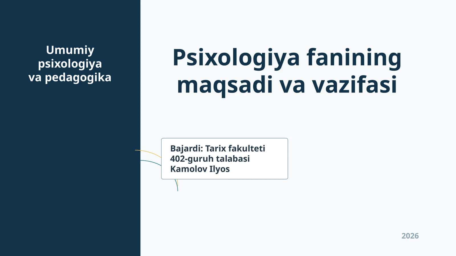 Umumiy psixologiya va pedagogika 1