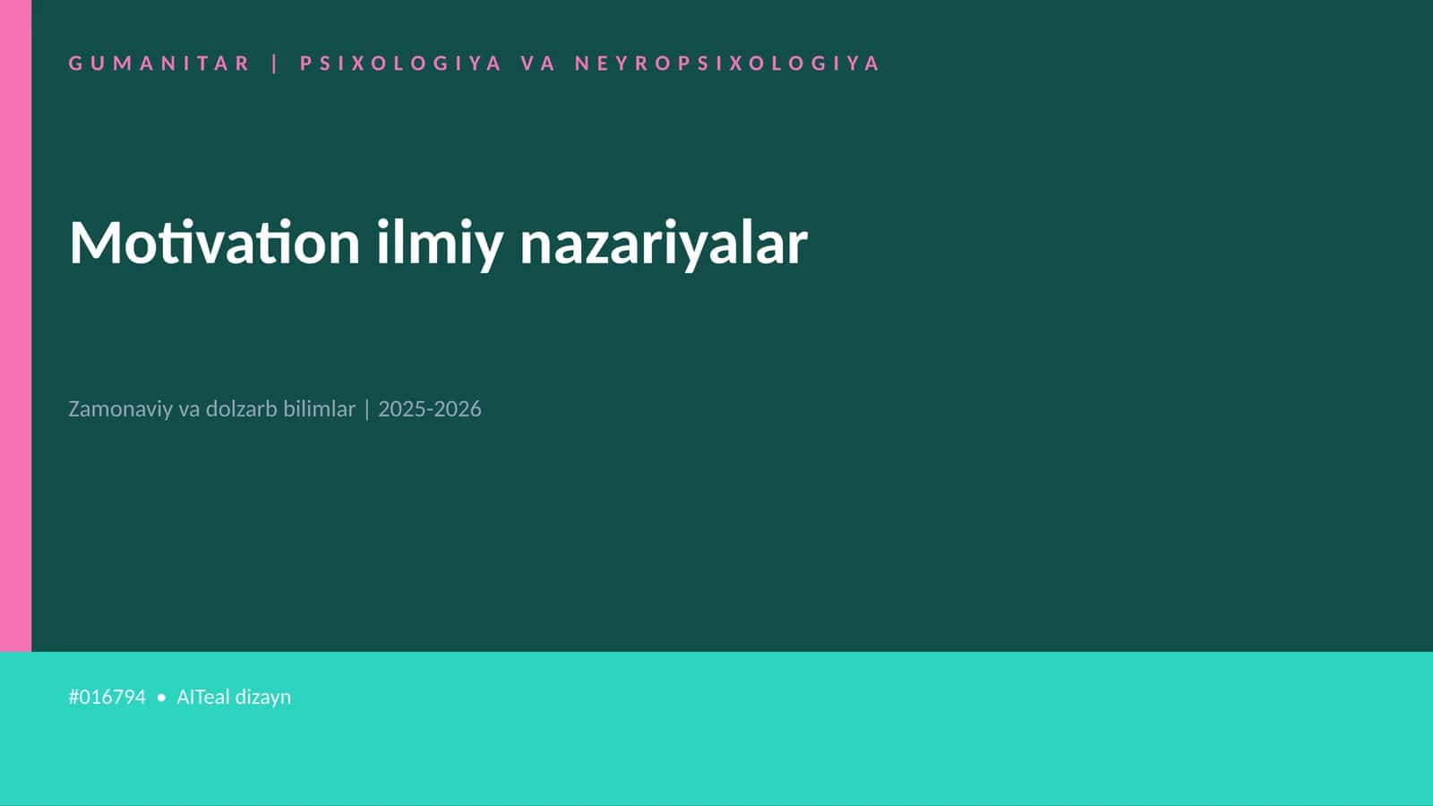 Motivation ilmiy nazariyalar 1