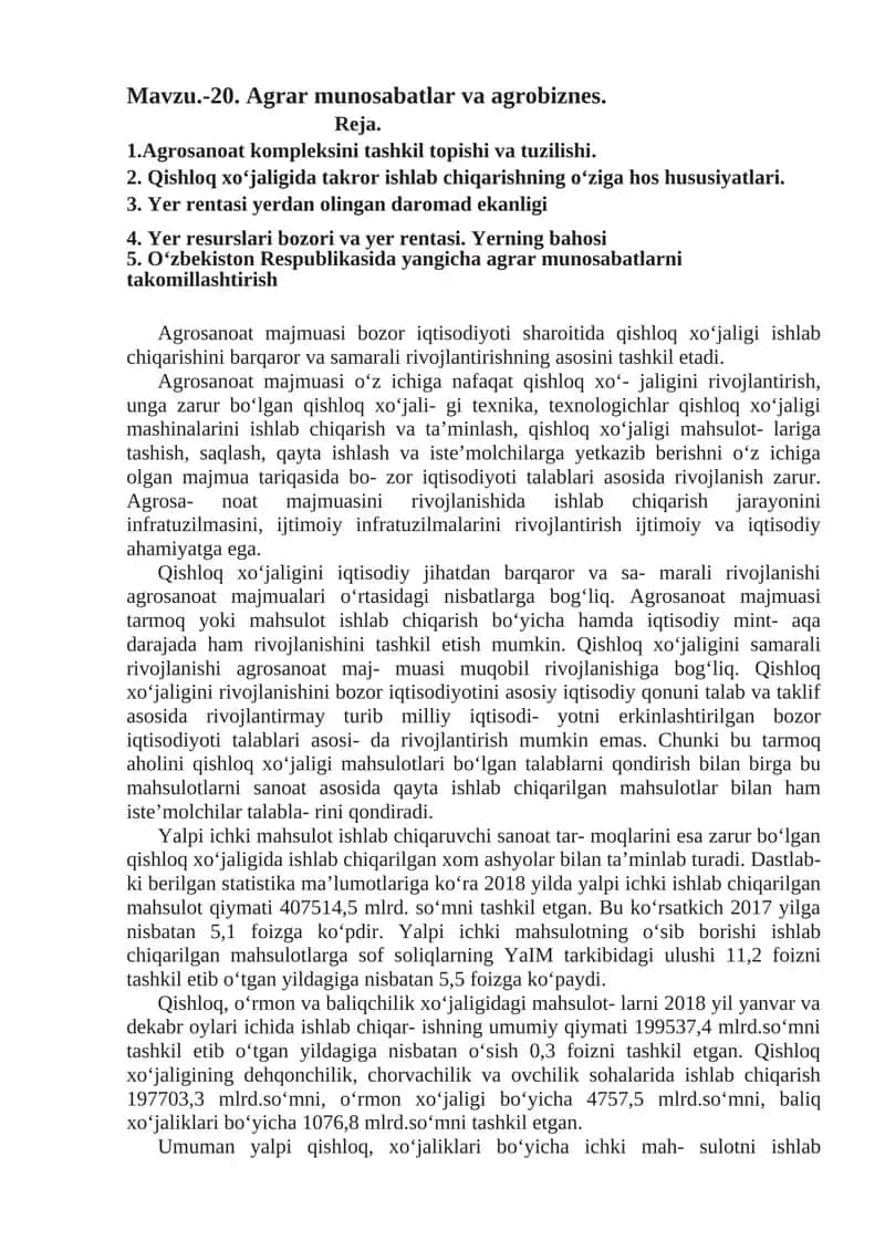 Agrar munosabatlar va agrobiznes 1