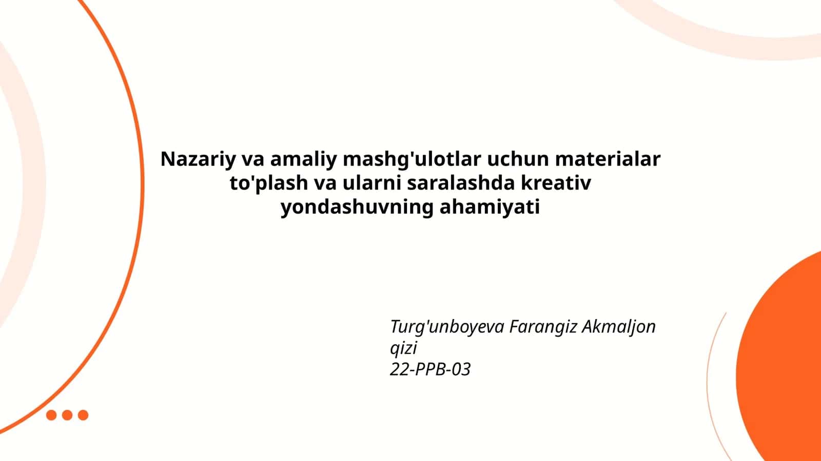 Kreativ yondashuv tushunchasi 1
