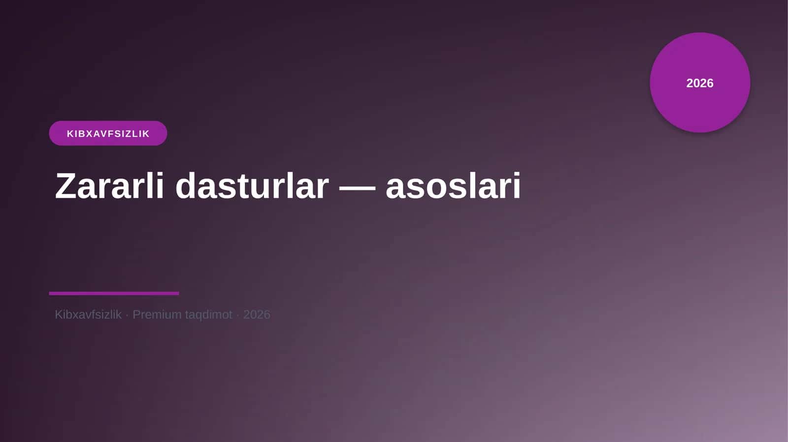 Zararli dasturlar — asoslari 1