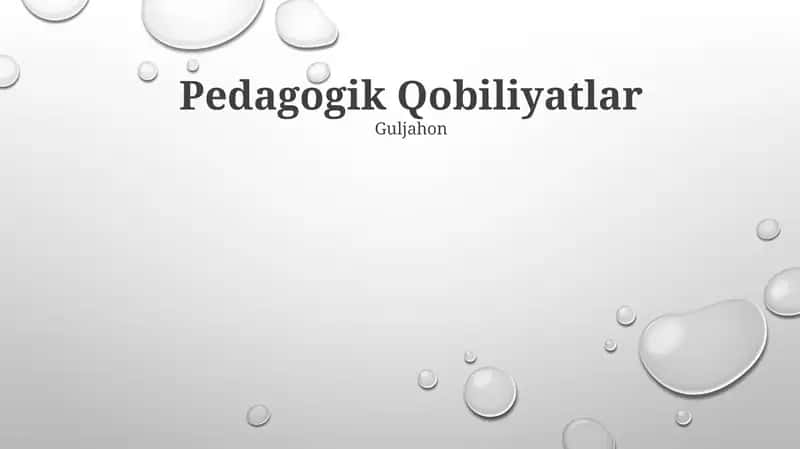 Pedagogik Qobiliyatlar 1