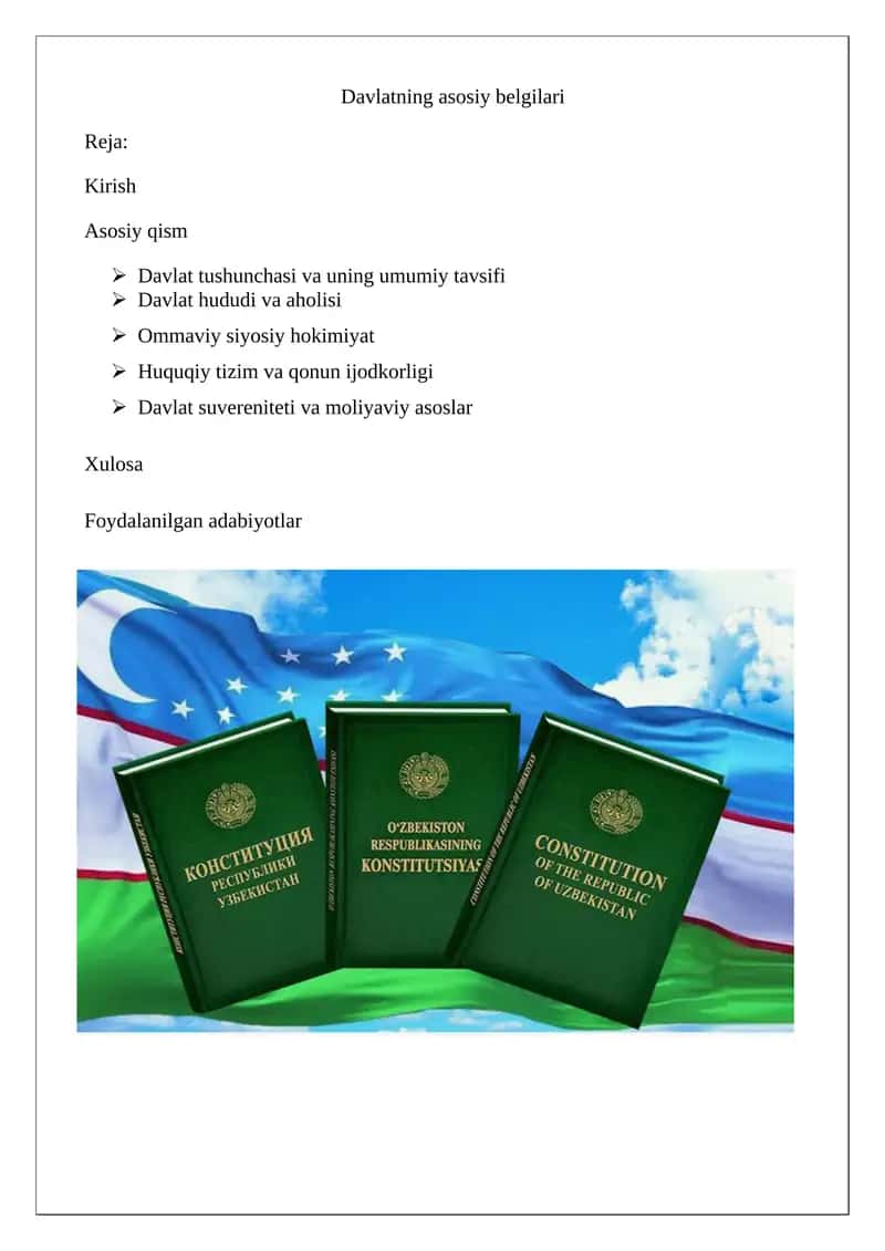 Davlatning asosiy belgilari 1