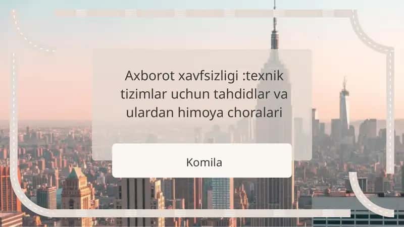 Axborot xavfsizligi 1