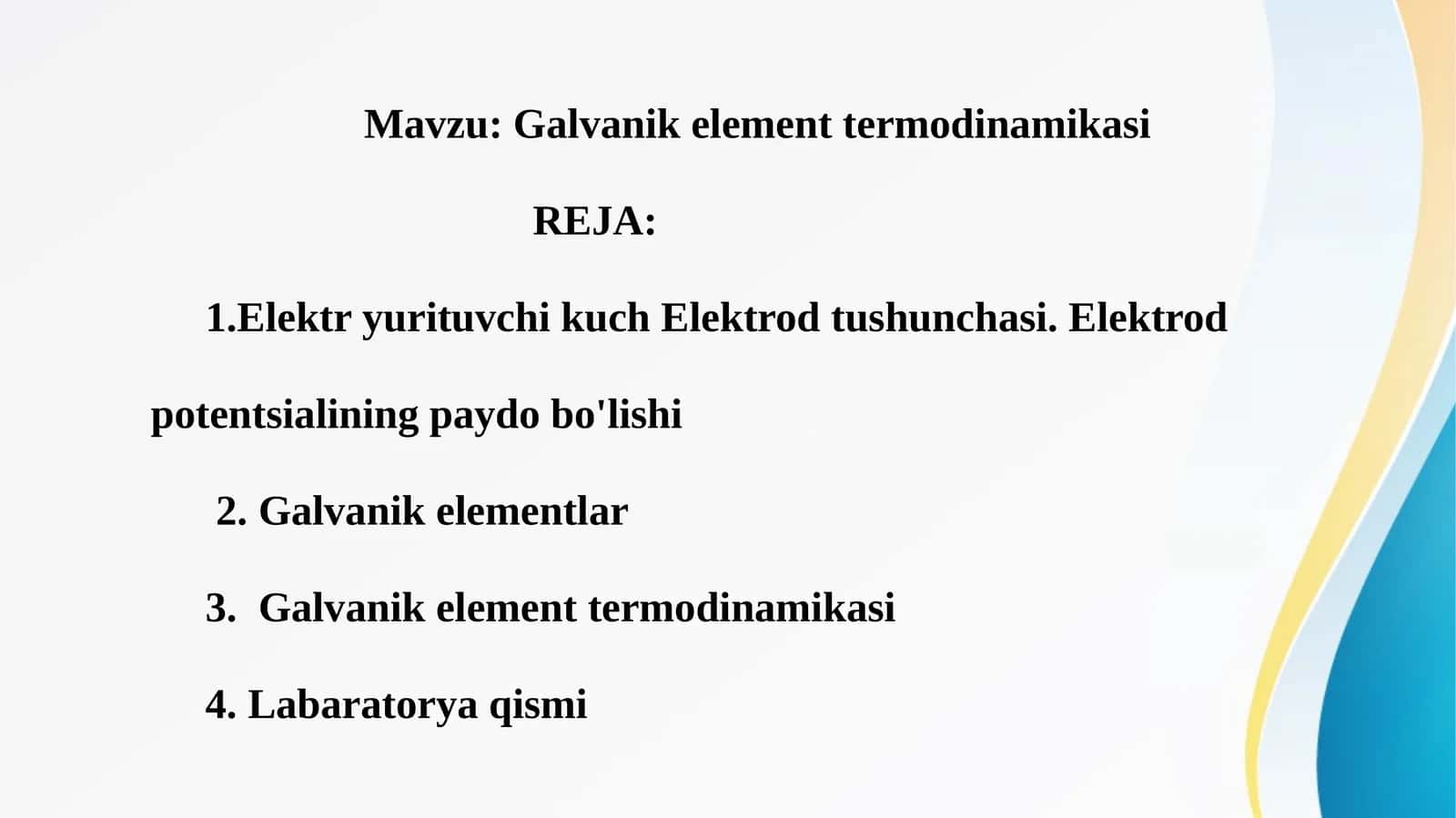 Galvanik element termodinamikasi 1