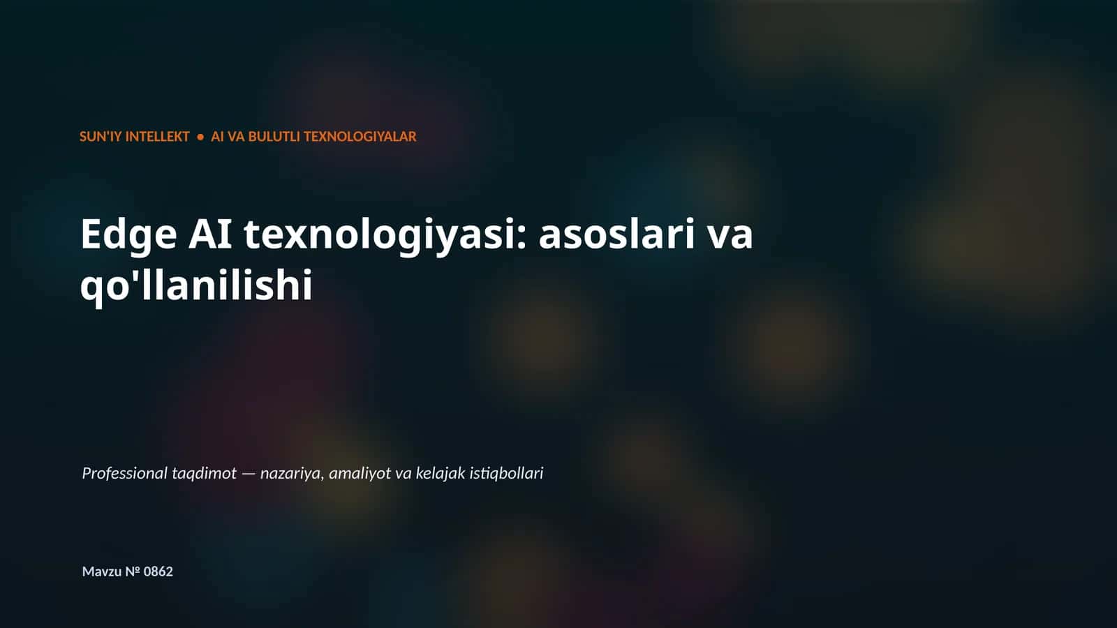 Bulutli AI va Suns'iy Intellekt texnologiyalari 1