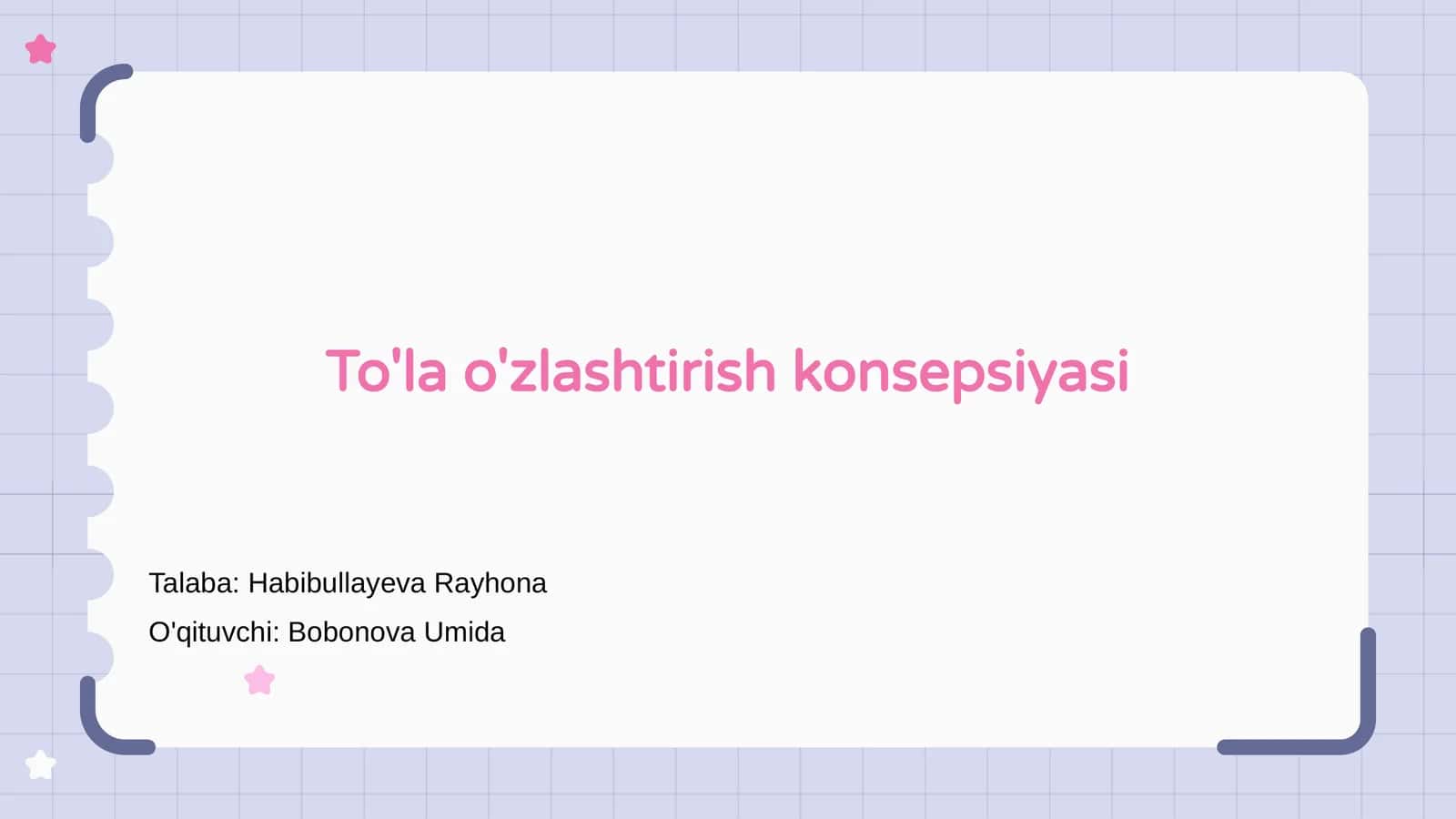 To'la o'zlashtirish konsepsiyasi 1
