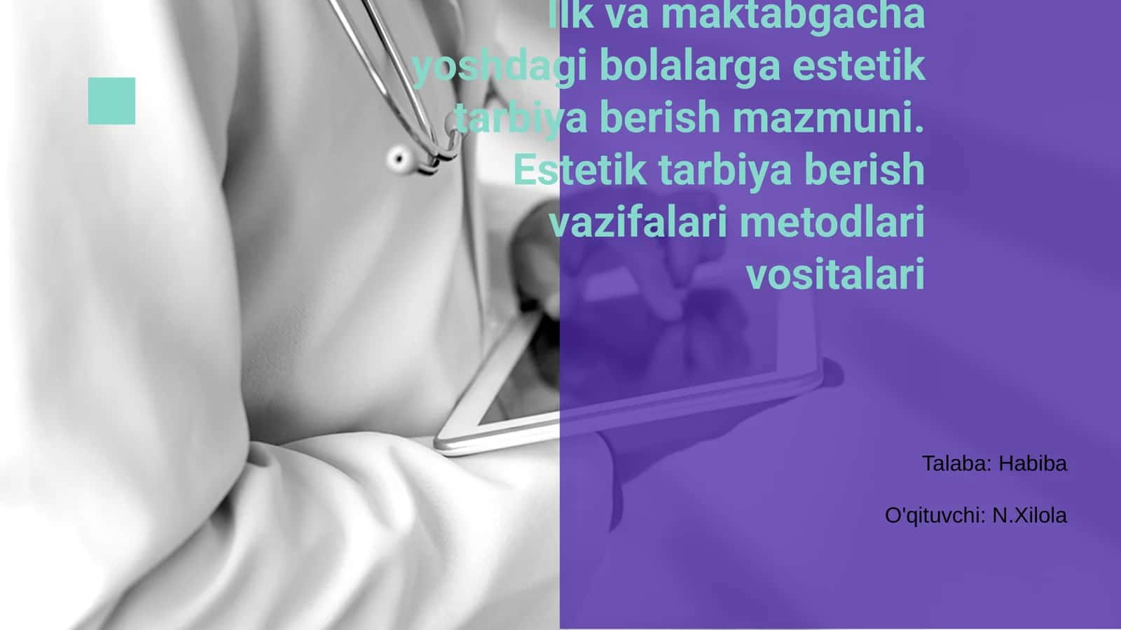 Estetik Tarbiya Berish 1