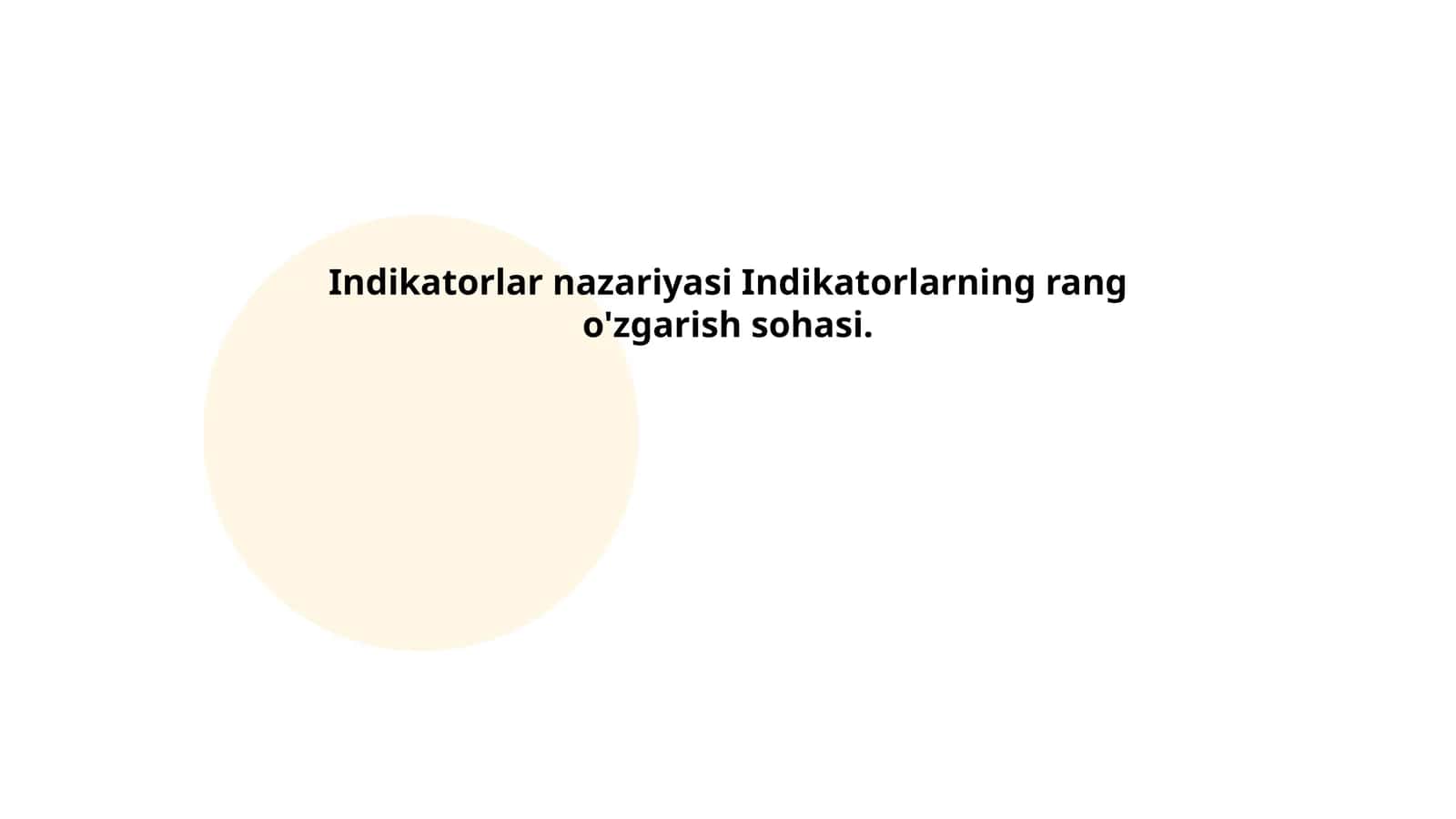 Indikatorlarning Protonatsiya Darajalari va Rang O'zgarish Sohasi 1