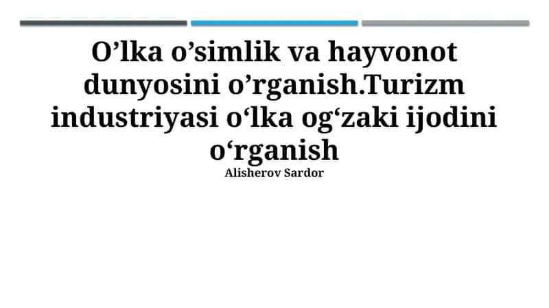 Ogʻzaki anʼanalar va turizm 1
