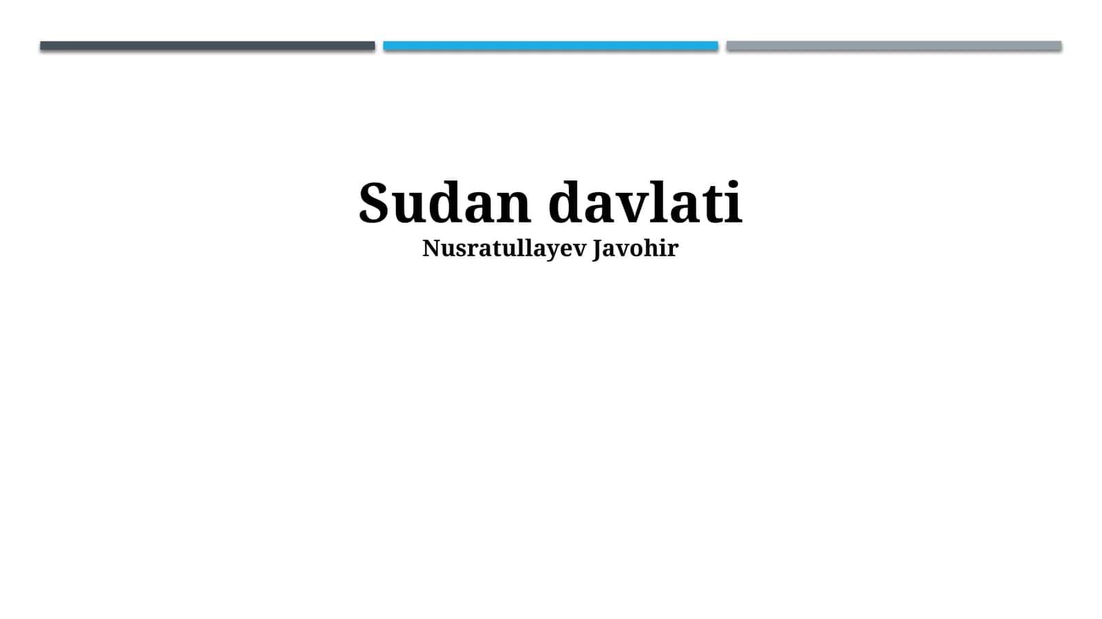 Sudan davlati tarixi 1