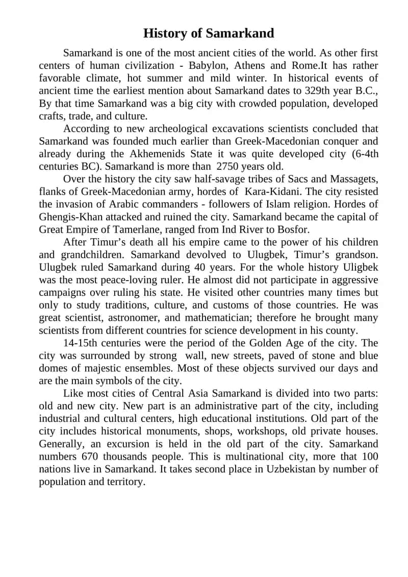 History of Samarkand 1