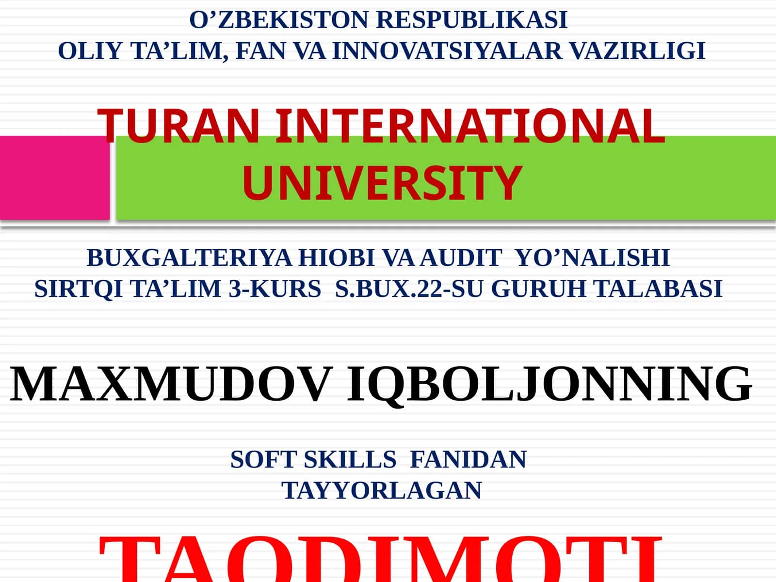 Nizolarni Hal Qilish 1