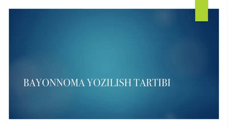 BAYONNOMA YOZILISH TARTIBI 1