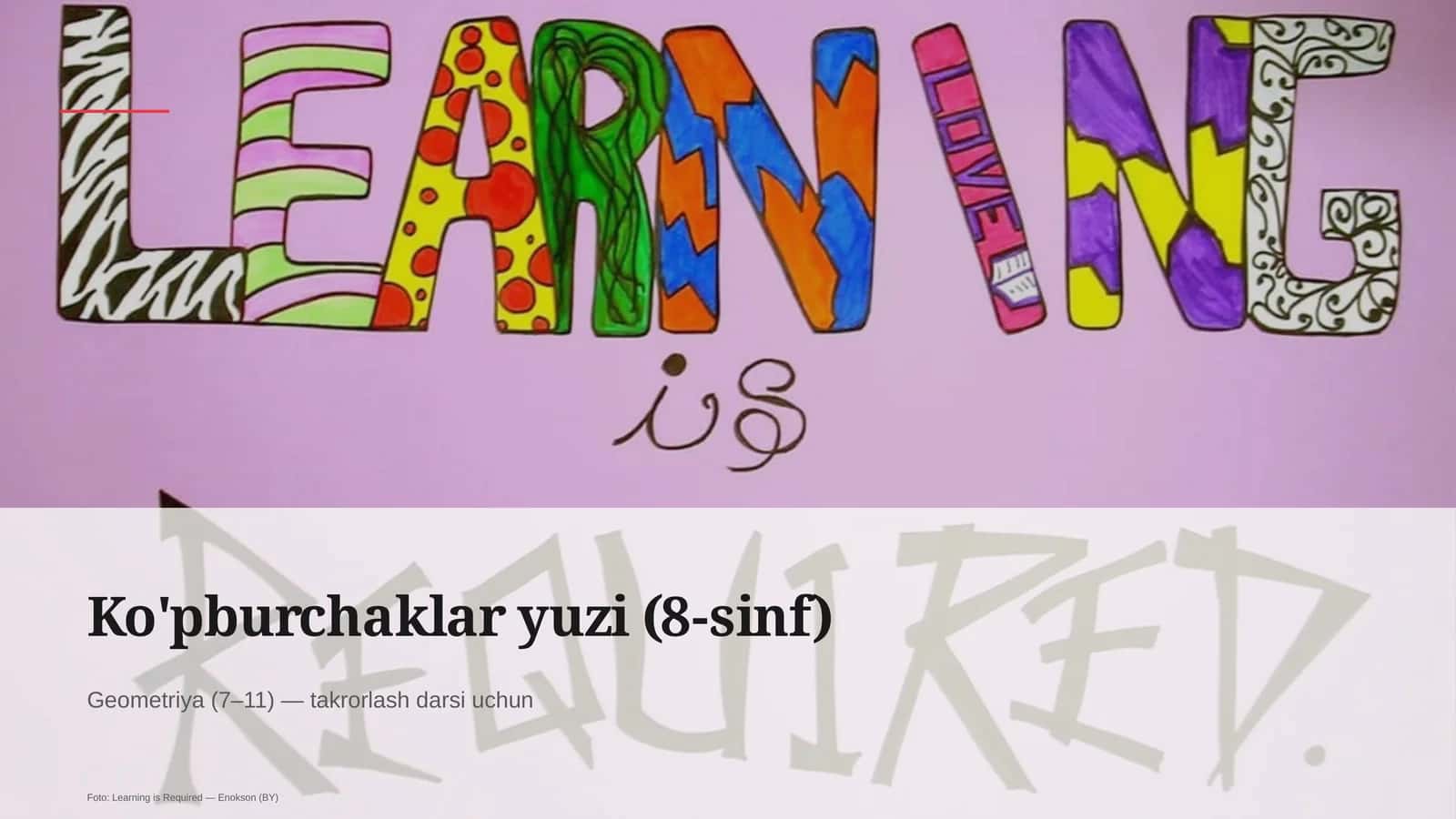 Ko'pburchaklar yuzi (8-sinf) 1