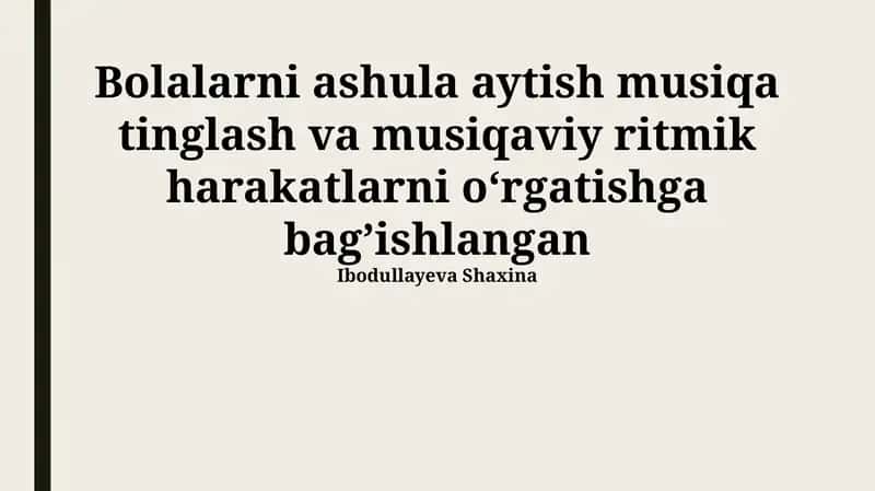 Ritmik harakatlar va musiqa 1