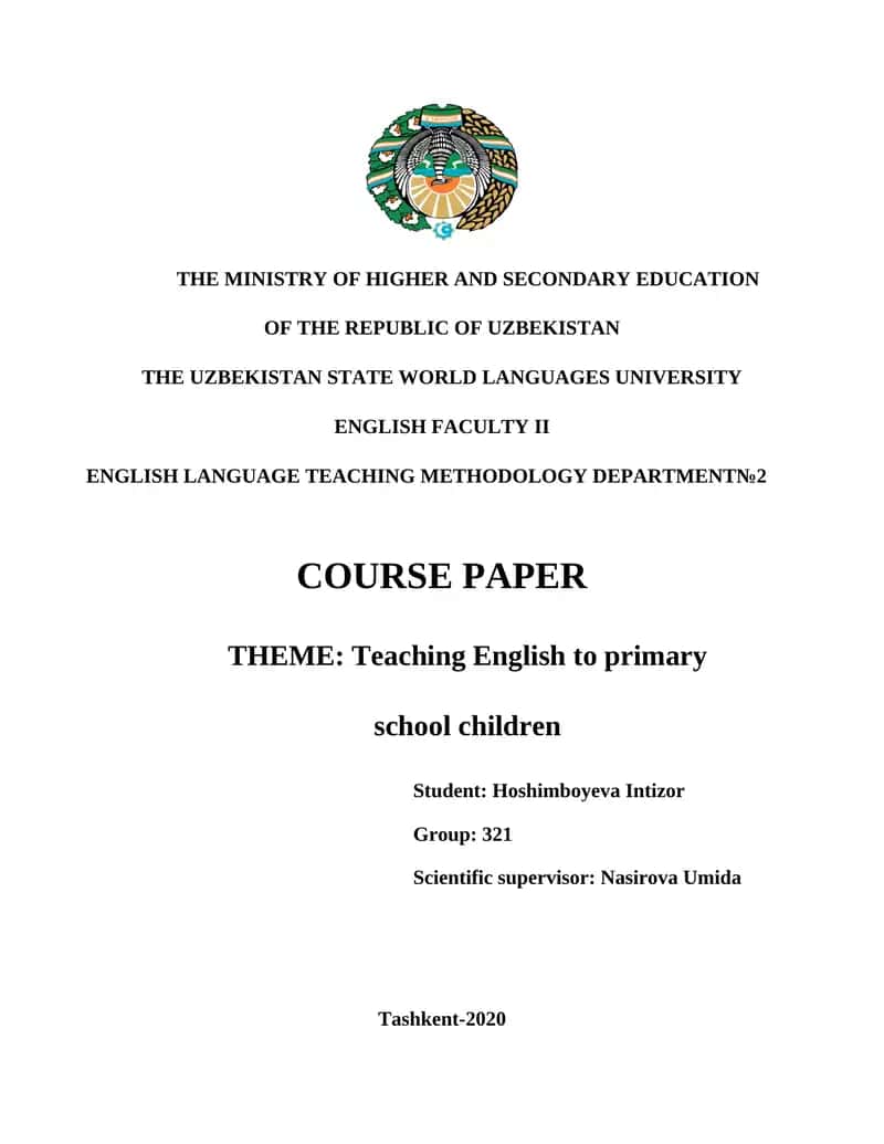 Teaching English to Primary School Children 1