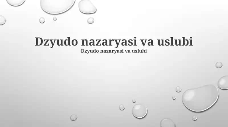 Dzyudo nazaryasi va uslubi 1